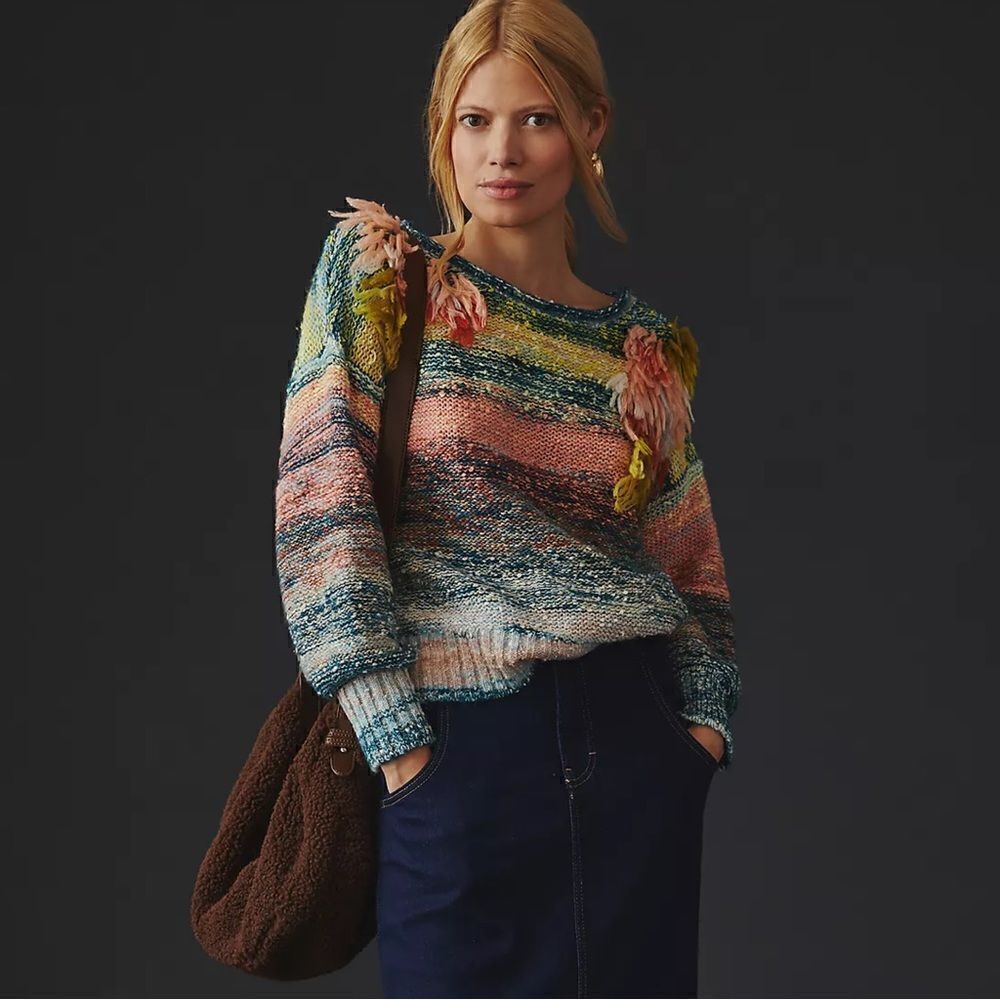 ANTHROPOLOGIE EMBELLISHED SWEATER NEW - Picture 6 of 8